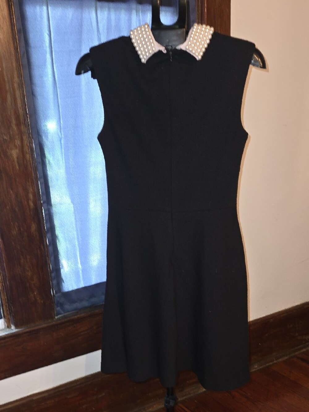 Betsey Johnson Black Sleeveless Dress with Pearl Collar - Picture 4 of 7